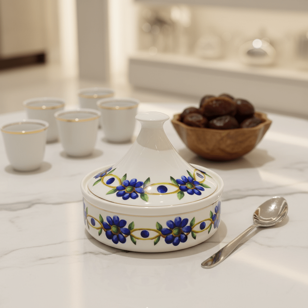 Luhpar White Designer Ceramic Sugar Pot with Elegant Floral Lid for Decorative and Functional Serving – 15×15 cm - Al Kabayel Discount CentreLuhpar White Designer Ceramic Sugar Pot with Elegant Floral Lid for Decorative and Functional Serving – 15×15 cmJars & Food SaversLUHPARAl Kabayel Discount Centre
