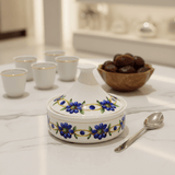 Luhpar White Designer Ceramic Sugar Pot with Elegant Floral Lid for Decorative and Functional Serving – 15×15 cm - Al Kabayel Discount CentreLuhpar White Designer Ceramic Sugar Pot with Elegant Floral Lid for Decorative and Functional Serving – 15×15 cmJars & Food SaversLUHPARAl Kabayel Discount Centre