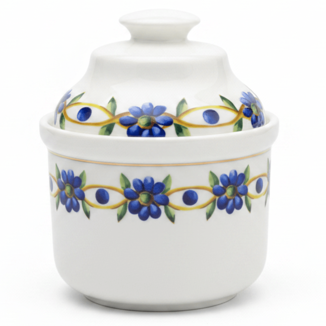 Luhpar White Elegant Floral Design Sugar Pot with Lid for Stylish Tea and Coffee Serving – 10 cm - Al Kabayel Discount CentreLuhpar White Elegant Floral Design Sugar Pot with Lid for Stylish Tea and Coffee Serving – 10 cmJars & Food SaversLUHPARAl Kabayel Discount Centre