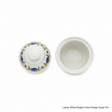 Luhpar White Elegant Floral Design Sugar Pot with Lid for Stylish Tea and Coffee Serving – 10 cm - Al Kabayel Discount CentreLuhpar White Elegant Floral Design Sugar Pot with Lid for Stylish Tea and Coffee Serving – 10 cmJars & Food SaversLUHPARAl Kabayel Discount Centre