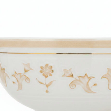 Luhpar White & Gold Embossed Floral Round Ceramic Bowl - 5.5 Inch - Al Kabayel Discount CentreLuhpar White & Gold Embossed Floral Round Ceramic Bowl - 5.5 InchBowlsLUHPARAl Kabayel Discount Centre