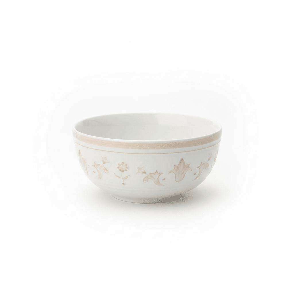 Luhpar White & Gold Embossed Floral Round Ceramic Bowl - 5.5 Inch - Al Kabayel Discount CentreLuhpar White & Gold Embossed Floral Round Ceramic Bowl - 5.5 InchBowlsLUHPARAl Kabayel Discount Centre