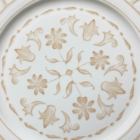 Luhpar White & Gold Floral Embossed Round Ceramic Dinner Plate - 10.5 Inch - Al Kabayel Discount CentreLuhpar White & Gold Floral Embossed Round Ceramic Dinner Plate - 10.5 InchPlatesLUHPARAl Kabayel Discount Centre