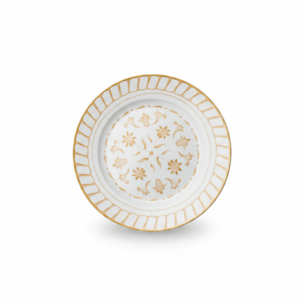 Luhpar White & Gold Floral Round Ceramic Side Plate - 7.5 Inch - Al Kabayel Discount CentreLuhpar White & Gold Floral Round Ceramic Side Plate - 7.5 InchPlatesLUHPARAl Kabayel Discount Centre