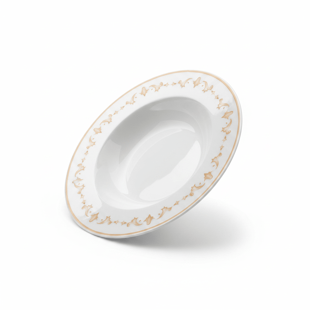 Luhpar White & Gold Floral Round Ceramic Soup Plate - 8.5 Inch - Al Kabayel Discount CentreLuhpar White & Gold Floral Round Ceramic Soup Plate - 8.5 InchPlatesLUHPARAl Kabayel Discount Centre