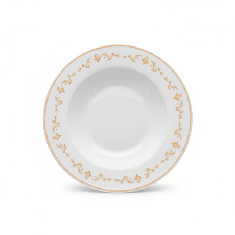 Luhpar White & Gold Floral Round Ceramic Soup Plate - 8.5 Inch - Al Kabayel Discount CentreLuhpar White & Gold Floral Round Ceramic Soup Plate - 8.5 InchPlatesLUHPARAl Kabayel Discount Centre
