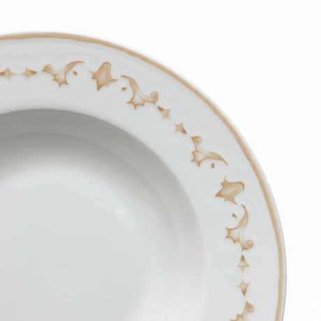 Luhpar White & Gold Floral Round Ceramic Soup Plate - 8.5 Inch - Al Kabayel Discount CentreLuhpar White & Gold Floral Round Ceramic Soup Plate - 8.5 InchPlatesLUHPARAl Kabayel Discount Centre