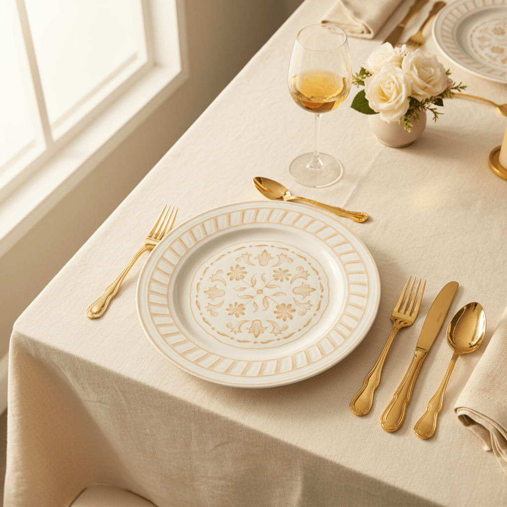 Luhpar White & Gold Round Ceramic Serving Plate - 12 Inch - Al Kabayel Discount CentreLuhpar White & Gold Round Ceramic Serving Plate - 12 InchPlatesLUHPARAl Kabayel Discount Centre