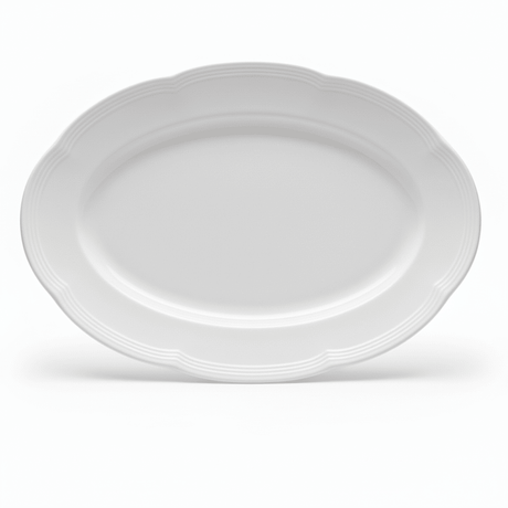 White Oval Ceramic Serving Plate – Plain