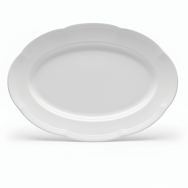 White Oval Ceramic Serving Plate – Plain