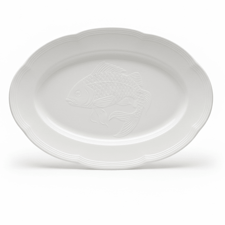 Luhpar White Oval Ceramic Fish Serving Plate, 13 Inch – Elegant Oval Platter for Fish, Seafood & Large Food Presentation - Al Kabayel Discount CentreLuhpar White Oval Ceramic Fish Serving Plate, 13 Inch – Elegant Oval Platter for Fish, Seafood & Large Food PresentationServing TraysLUHPARAl Kabayel Discount Centre