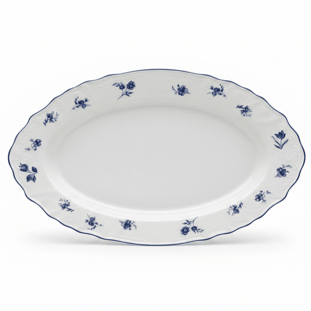 Luhpar White Oval Ceramic Serving Plate with Blue Floral Design for Table Presentation 12 inch - Al Kabayel Discount CentreLuhpar White Oval Ceramic Serving Plate with Blue Floral Design for Table Presentation 12 inchServing TraysLUHPARAl Kabayel Discount Centre
