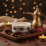 Luhpar White Premium Floral Ceramic Dates Bowl with Transparent Lid for Home, Ramadan and Guest Serving – 15×15 cm - Al Kabayel Discount CentreLuhpar White Premium Floral Ceramic Dates Bowl with Transparent Lid for Home, Ramadan and Guest Serving – 15×15 cmJars & Food SaversLUHPARAl Kabayel Discount Centre