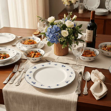 Luhpar White Round Ceramic Dinner Plate with Blue Floral Design for Family Meals 12 inch - Al Kabayel Discount CentreLuhpar White Round Ceramic Dinner Plate with Blue Floral Design for Family Meals 12 inchPlatesLUHPARAl Kabayel Discount Centre