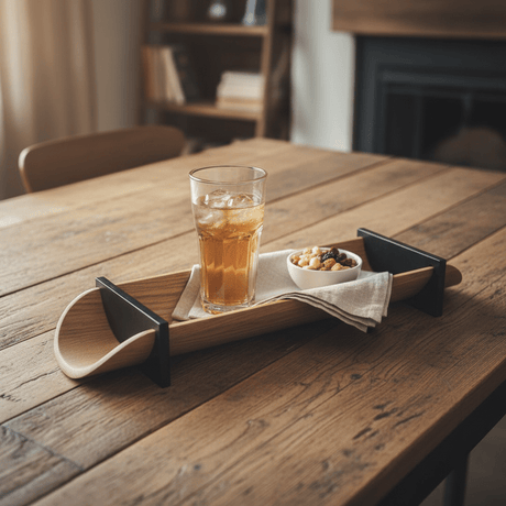Luhpar Wooden Serving Tray with Black Handle – Long Serving Tray for Drinks & Snacks 50×16 cm - Al Kabayel Discount CentreLuhpar Wooden Serving Tray with Black Handle – Long Serving Tray for Drinks & Snacks 50×16 cmServing TraysLUHPARAl Kabayel Discount Centre