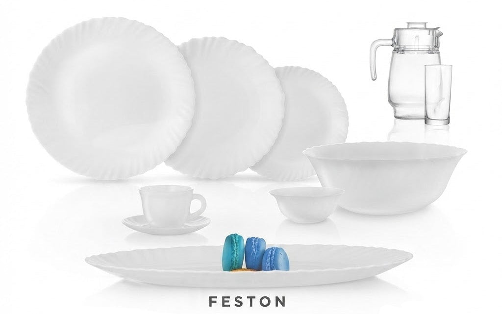 Luminarc Feston 46-Piece Opal Glass Dinner Set – White - Al Kabayel Discount CentreLuminarc Feston 46-Piece Opal Glass Dinner Set – WhiteDinnerware SetsLUMINARCAl Kabayel Discount Centre