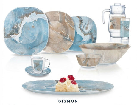 Luminarc Gismon 46-Piece Dinner Set – Marble-Effect Glass Tableware Collection - Al Kabayel Discount CentreLuminarc Gismon 46-Piece Dinner Set – Marble-Effect Glass Tableware CollectionDinnerware SetsLUMINARCAl Kabayel Discount Centre