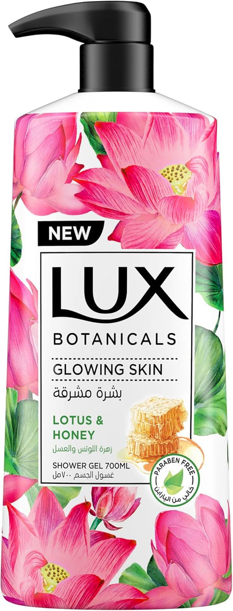 LUX Botanicals Body Wash, Glowing Skin, Lotus & Honey, with 100% natural extracts suitable for all skin types, 700ml - Al Kabayel Discount CentreLUX Botanicals Body Wash, Glowing Skin, Lotus & Honey, with 100% natural extracts suitable for all skin types, 700mlBodywashLUXAl Kabayel Discount Centre