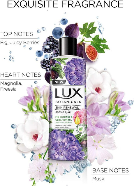 LUX Botanicals Perfumed Body Wash For Skin Renewal With Fig Extract And Geranium Oil, 500Ml - Al Kabayel Discount CentreLUX Botanicals Perfumed Body Wash For Skin Renewal With Fig Extract And Geranium Oil, 500MlBodywashLUXAl Kabayel Discount Centre