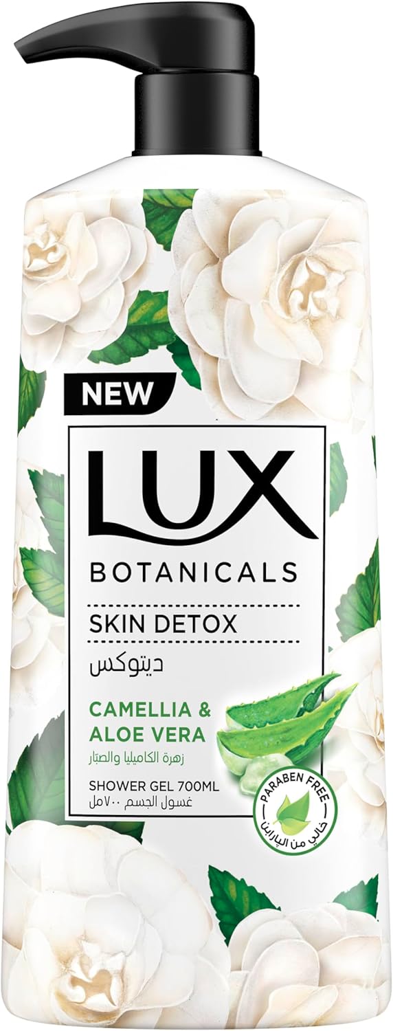 LUX Botanicals Perfumed Body Wash, Skin Detox, Camelia & Aloe Vera, with 100% natural extracts suitable for all skin types, 700ml - Al Kabayel Discount CentreLUX Botanicals Perfumed Body Wash, Skin Detox, Camelia & Aloe Vera, with 100% natural extracts suitable for all skin types, 700mlBodywashLUXAl Kabayel Discount Centre