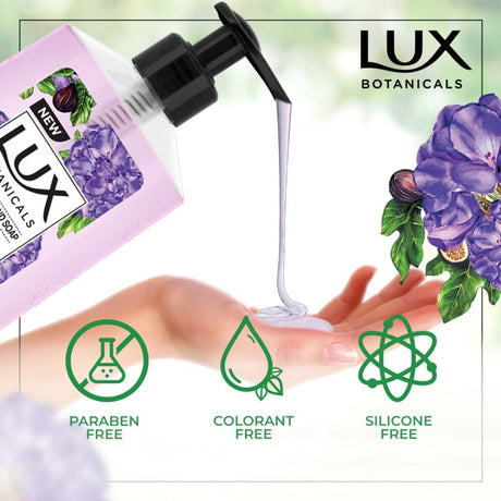 LUX Botanicals, Perfumed Hand Wash, For all skin types, Fig Extract & Geranium Oil, Hygiene properties to effectively wash away germs, 250ml - Al Kabayel Discount CentreLUX Botanicals, Perfumed Hand Wash, For all skin types, Fig Extract & Geranium Oil, Hygiene properties to effectively wash away germs, 250mlHandwashLUXAl Kabayel Discount Centre