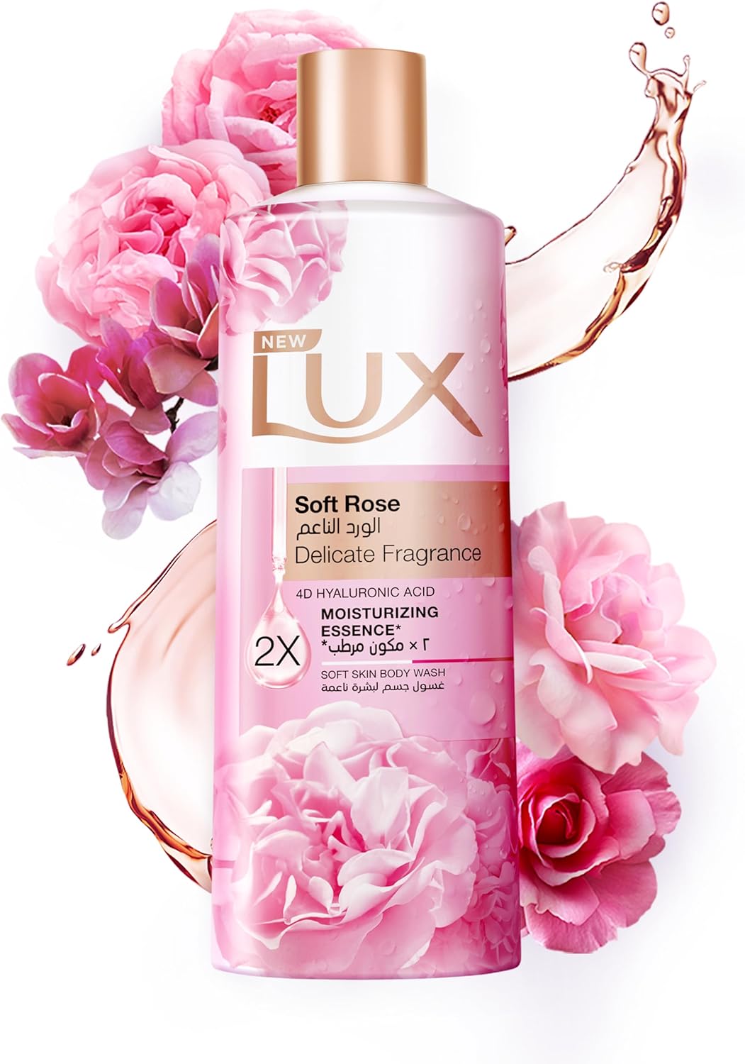 LUX Delicate Fragrance Body Wash, Soft Rose, 2x Moisturizing Essence, with 4D Hyaluronic Acid, 500ml - Al Kabayel Discount CentreLUX Delicate Fragrance Body Wash, Soft Rose, 2x Moisturizing Essence, with 4D Hyaluronic Acid, 500mlBodywashLUXAl Kabayel Discount Centre