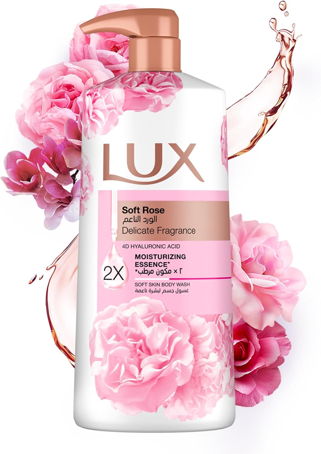 LUX Delicate Fragrance Body Wash, Soft Rose, 2x Moisturizing Essence, with 4D Hyaluronic Acid, 700ml - Al Kabayel Discount CentreLUX Delicate Fragrance Body Wash, Soft Rose, 2x Moisturizing Essence, with 4D Hyaluronic Acid, 700mlBodywashLUXAl Kabayel Discount Centre