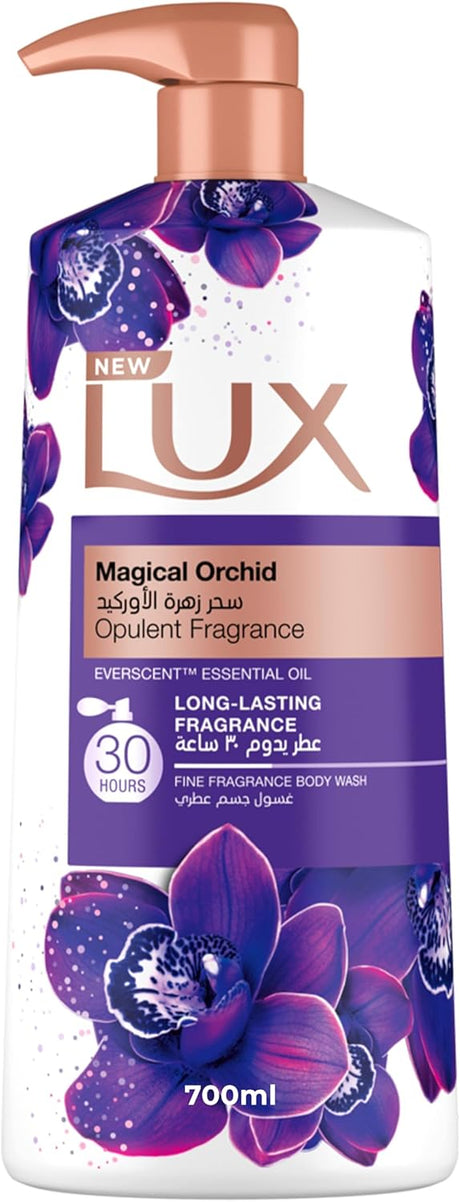 LUX Opulent Fragrance Body Wash, NEW Magical Orchid, 30H Long - Lasting Scent, with Everscent Essential Oil, 700ml - Al Kabayel Discount CentreLUX Opulent Fragrance Body Wash, NEW Magical Orchid, 30H Long - Lasting Scent, with Everscent Essential Oil, 700mlBodywashLUXAl Kabayel Discount Centre