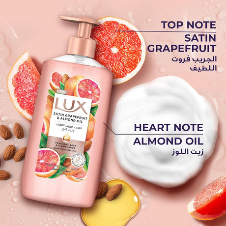 LUX Perfumed Hand Wash, Satin Grapefruit and Almond Oil, for Fragrant, Soft & Clean Hands, 250ml - Al Kabayel Discount CentreLUX Perfumed Hand Wash, Satin Grapefruit and Almond Oil, for Fragrant, Soft & Clean Hands, 250mlHandwashLUXAl Kabayel Discount Centre