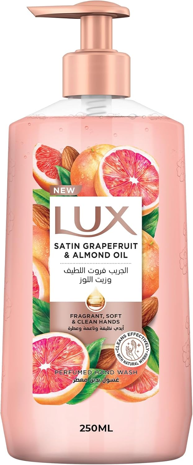 LUX Perfumed Hand Wash, Satin Grapefruit and Almond Oil, for Fragrant, Soft & Clean Hands, 250ml - Al Kabayel Discount CentreLUX Perfumed Hand Wash, Satin Grapefruit and Almond Oil, for Fragrant, Soft & Clean Hands, 250mlHandwashLUXAl Kabayel Discount Centre
