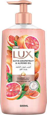 LUX Perfumed Hand Wash, Satin Grapefruit and Almond Oil, for Fragrant, Soft & Clean Hands, 500ml - Al Kabayel Discount CentreLUX Perfumed Hand Wash, Satin Grapefruit and Almond Oil, for Fragrant, Soft & Clean Hands, 500mlHandwashLUXAl Kabayel Discount Centre