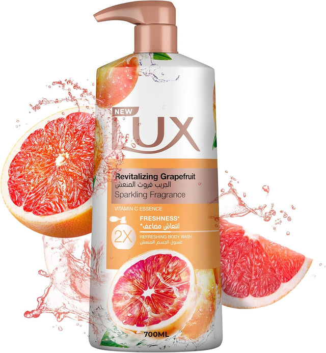 LUX Revitalizing Body Wash, Grapefruit, with Vitamin C Essence & 2x Freshness, 700ml - Al Kabayel Discount CentreLUX Revitalizing Body Wash, Grapefruit, with Vitamin C Essence & 2x Freshness, 700mlBodywashLUXAl Kabayel Discount Centre