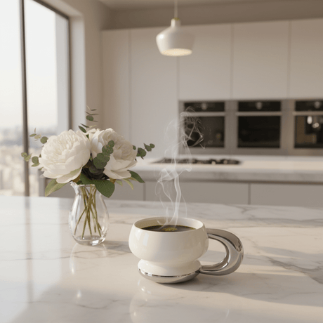 Luxe Ceramic Mug with Chrome Silver Handle | 350ml - Al Kabayel Discount CentreLuxe Ceramic Mug with Chrome Silver Handle | 350mlMugsAKDCAl Kabayel Discount Centre