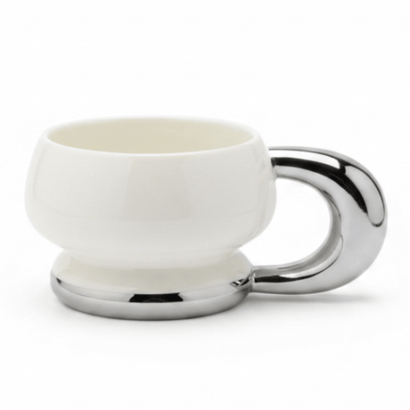 Luxe Ceramic Mug with Chrome Silver Handle | 350ml - Al Kabayel Discount CentreLuxe Ceramic Mug with Chrome Silver Handle | 350mlMugsAKDCAl Kabayel Discount Centre