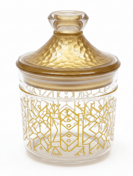 Luxehohe Premium Round Airtight Acrylic Storage Canister – Transparent Body with Elegant Golden Decorative Design, 500 ml - Al Kabayel Discount CentreLuxehohe Premium Round Airtight Acrylic Storage Canister – Transparent Body with Elegant Golden Decorative Design, 500 mlJars & Food SaversLUXEHOMEAl Kabayel Discount Centre