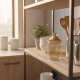 Luxehohe Premium Round Airtight Acrylic Storage Canister – Transparent Body with Elegant Golden Decorative Design, 750 ml - Al Kabayel Discount CentreLuxehohe Premium Round Airtight Acrylic Storage Canister – Transparent Body with Elegant Golden Decorative Design, 750 mlJars & Food SaversLUXEHOMEAl Kabayel Discount Centre