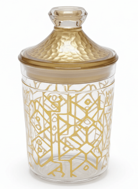 Luxehohe Premium Round Airtight Acrylic Storage Canister – Transparent Body with Elegant Golden Decorative Design, 750 ml - Al Kabayel Discount CentreLuxehohe Premium Round Airtight Acrylic Storage Canister – Transparent Body with Elegant Golden Decorative Design, 750 mlJars & Food SaversLUXEHOMEAl Kabayel Discount Centre