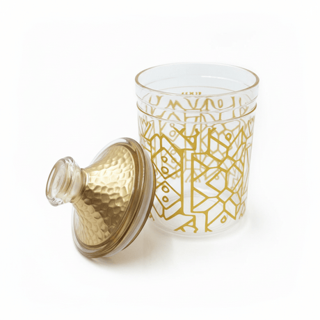 Luxehohe Premium Round Airtight Acrylic Storage Canister – Transparent Body with Elegant Golden Decorative Design, 750 ml - Al Kabayel Discount CentreLuxehohe Premium Round Airtight Acrylic Storage Canister – Transparent Body with Elegant Golden Decorative Design, 750 mlJars & Food SaversLUXEHOMEAl Kabayel Discount Centre