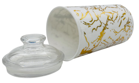 Luxehome Acrylic Canister 750ml, White&Gold, AC2009 - Al Kabayel Discount CentreLuxehome Acrylic Canister 750ml, White&Gold, AC2009Jars & Food SaversLUXEHOMEAl Kabayel Discount Centre