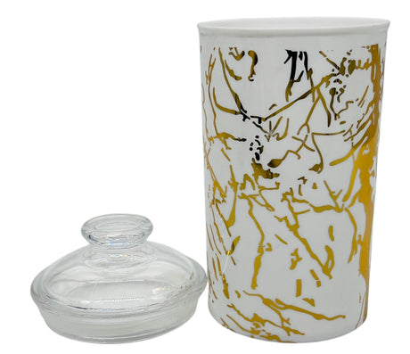 Luxehome Acrylic Canister 750ml, White&Gold, AC2009 - Al Kabayel Discount CentreLuxehome Acrylic Canister 750ml, White&Gold, AC2009Jars & Food SaversLUXEHOMEAl Kabayel Discount Centre