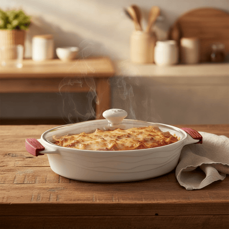 Luxehome Large Oval Ceramic Baking Dish with Glass Lid and Silicone Grip Handles – Family Size Cookware (2.6 L) - Al Kabayel Discount CentreLuxehome Large Oval Ceramic Baking Dish with Glass Lid and Silicone Grip Handles – Family Size Cookware (2.6 L)Roasting PansLUXEHOMEAl Kabayel Discount Centre