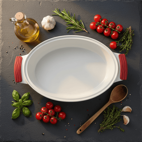 Luxehome Large Oval Ceramic Baking Dish with Glass Lid and Silicone Grip Handles – Family Size Cookware (2.6 L) - Al Kabayel Discount CentreLuxehome Large Oval Ceramic Baking Dish with Glass Lid and Silicone Grip Handles – Family Size Cookware (2.6 L)Roasting PansLUXEHOMEAl Kabayel Discount Centre