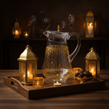 Luxehome Luxury Clear Acrylic Jug with Gold Triangle Confetti Decorative Print – 22 cm - Al Kabayel Discount CentreLuxehome Luxury Clear Acrylic Jug with Gold Triangle Confetti Decorative Print – 22 cmJugsLUXEHOMEAl Kabayel Discount Centre