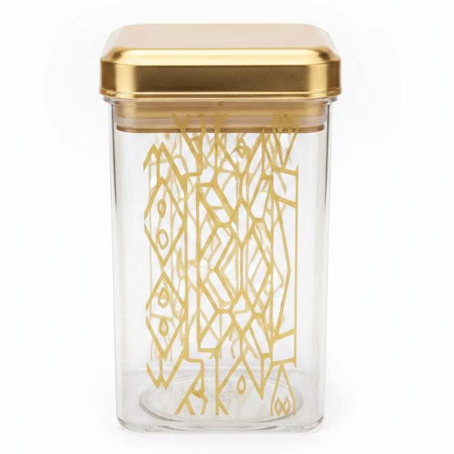 Luxehome Premium Acrylic Storage Canister with Gold Detailing for Kitchen & Pantry 16 × 10 cm - Al Kabayel Discount CentreLuxehome Premium Acrylic Storage Canister with Gold Detailing for Kitchen & Pantry 16 × 10 cmJars & Food SaversLUXEHOMEAl Kabayel Discount Centre