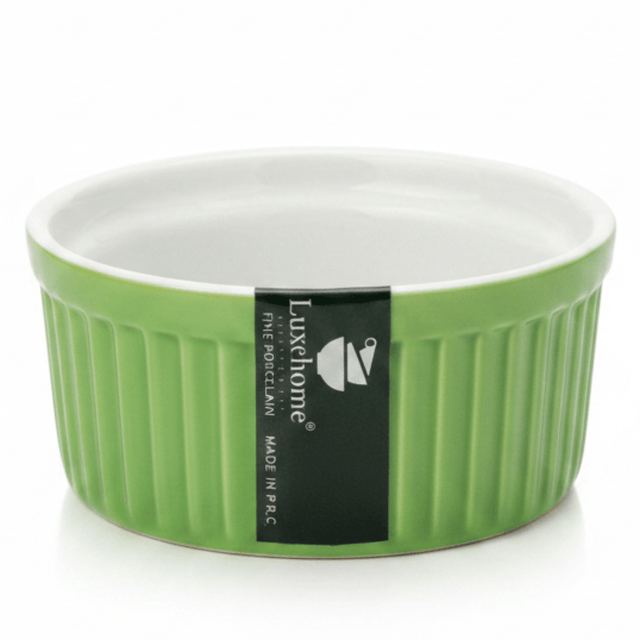 Luxehome Premium Green & White Ceramic Ramekin Bowl | 9×4cm | - Al Kabayel Discount CentreLuxehome Premium Green & White Ceramic Ramekin Bowl | 9×4cm |BowlsLUXEHOMEAl Kabayel Discount Centre