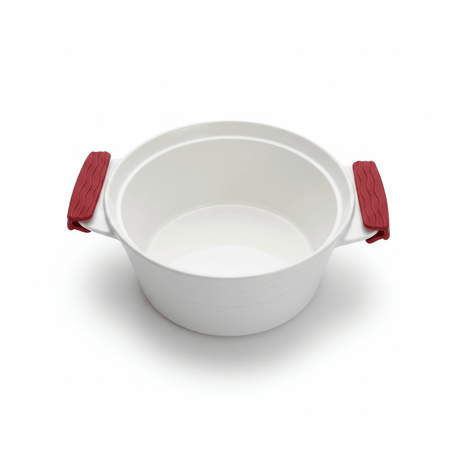 Luxehome Premium Round Ceramic Bakeware Dish with Glass Lid and Silicone Handles – Oven - Safe Cooking Dish (2.1 L) - Al Kabayel Discount CentreLuxehome Premium Round Ceramic Bakeware Dish with Glass Lid and Silicone Handles – Oven - Safe Cooking Dish (2.1 L)Roasting PansLUXEHOMEAl Kabayel Discount Centre
