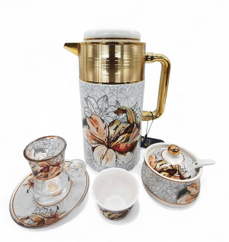 Luxury 27 - Piece Tea & Coffee Service Set – Classic Floral Design, Cups, Saucers and Flask - Al Kabayel Discount CentreLuxury 27 - Piece Tea & Coffee Service Set – Classic Floral Design, Cups, Saucers and FlaskThermosAKDCAl Kabayel Discount Centre