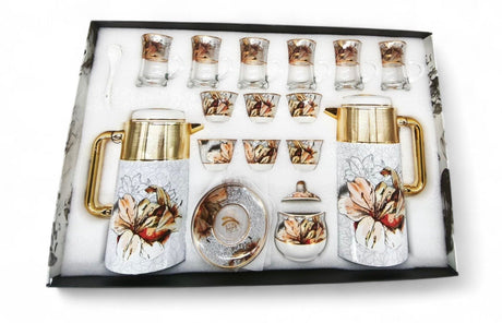 Luxury 27 - Piece Tea & Coffee Service Set – Classic Floral Design, Cups, Saucers and Flask - Al Kabayel Discount CentreLuxury 27 - Piece Tea & Coffee Service Set – Classic Floral Design, Cups, Saucers and FlaskThermosAKDCAl Kabayel Discount Centre