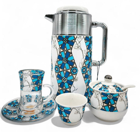 Luxury 27 - Piece Tea & Coffee Service Set – Classic Printed Design, Cups, Saucers and Flask - Al Kabayel Discount CentreLuxury 27 - Piece Tea & Coffee Service Set – Classic Printed Design, Cups, Saucers and FlaskThermosAKDCAl Kabayel Discount Centre