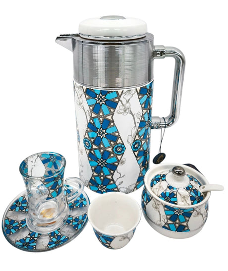 Luxury 27 - Piece Tea & Coffee Service Set – Classic Printed Design, Cups, Saucers and Flask - Al Kabayel Discount CentreLuxury 27 - Piece Tea & Coffee Service Set – Classic Printed Design, Cups, Saucers and FlaskThermosAKDCAl Kabayel Discount Centre
